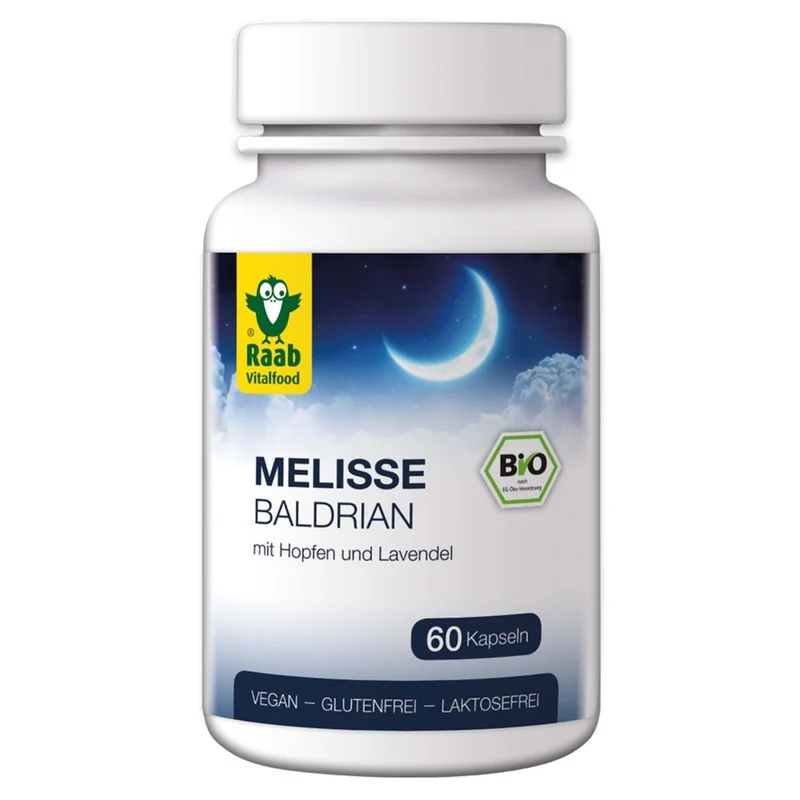 Raab Vitalfood - BIO Melisse - Baldrian 60 Kapseln à 480 mg