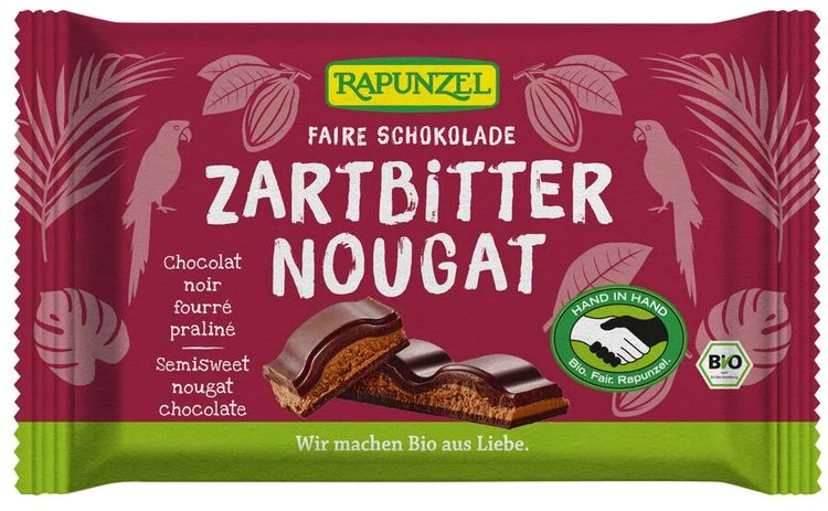 Rapunzel - Zartbitter Schokolade Nougat bio, 100g