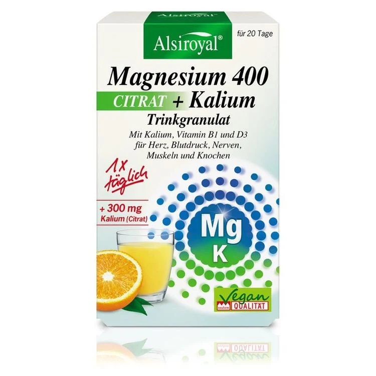 Alsiroyal - Magnesium 400 CITRAT + Kalium Trinkgranulat 20 Stk