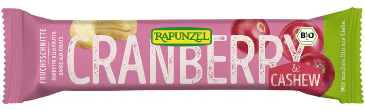 Rapunzel - Fruchtschnitte Cranberry-Cashew bio, 40g