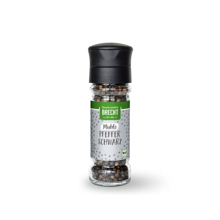 Brecht - Pfeffer schwarz mit Mühlenaufsatz bio 40g