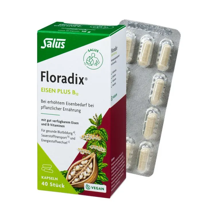 Salus - Floradix Eisen plus B12-Vitamine Kapseln 40Stk