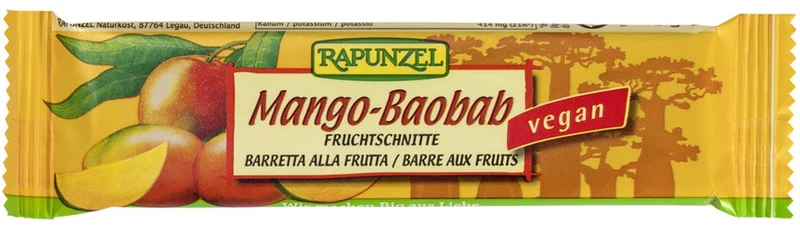 Rapunzel - Fruchtschnitte Mango-Baobab bio, 40g
