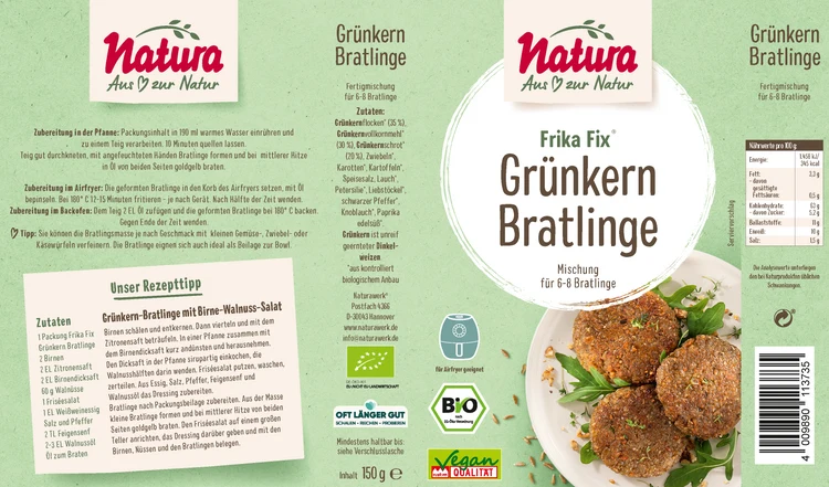 Natura - Frika Fix Bio Grünkern-Bratlinge, 150g