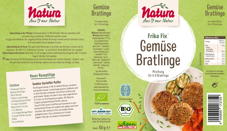 Natura - Frika Fix Gemüse-Bratlinge bio 150g